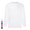 Langærmet t-shirt fra Fruit of the Loom – 100 % bomuld med klassisk pasform og crew neck, hvid
