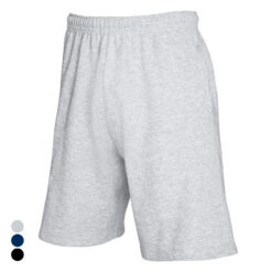 Shorts med lommer fra Fruit of the Loom – klassisk fit med snøre og sidelommer, lysegrå