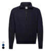Unisex sweatshirt med kvart lynlås og raglanærmer fra Fruit of the Loom – navy