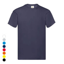 Fruit of the Loom original t-shirt i bomuld med rund hals og lycra-rib – unisex tee til børn og voksne, navy