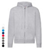 Fruit of the Loom hoodie med lynlås – zip hoodie med hætte og lommer, grå