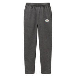 Limited edition Fruit of the Loom joggingbukser uden elastik ved fødderne– sweatbukser med åbne ben og sidelommer, lille logo. mørkegrå, graphite